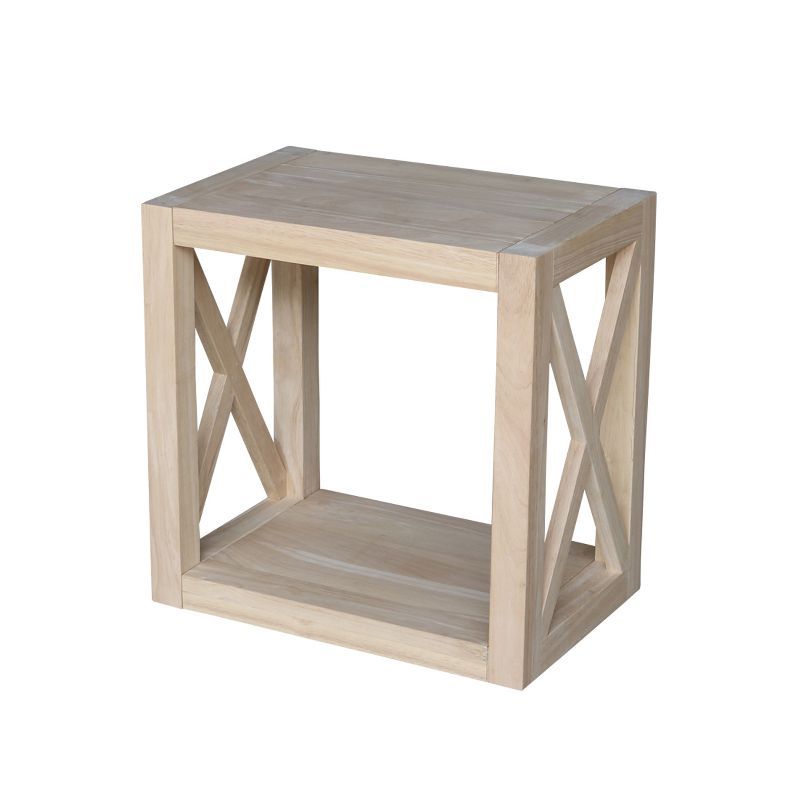 Hampton Traditional Solid Wood Narrow End Table - Unfinished