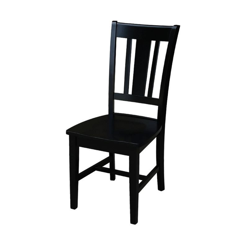 San Remo Elegant Black Solid Hardwood Splatback Dining Chairs (Set of 2)