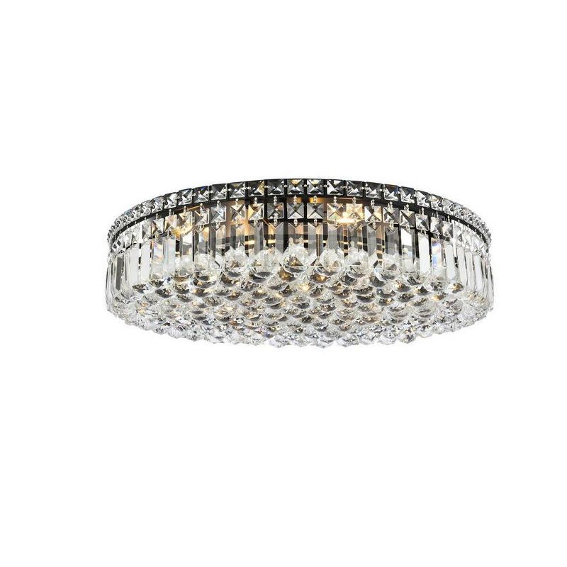 Maxime Black and Clear Crystal Flush Mount Light