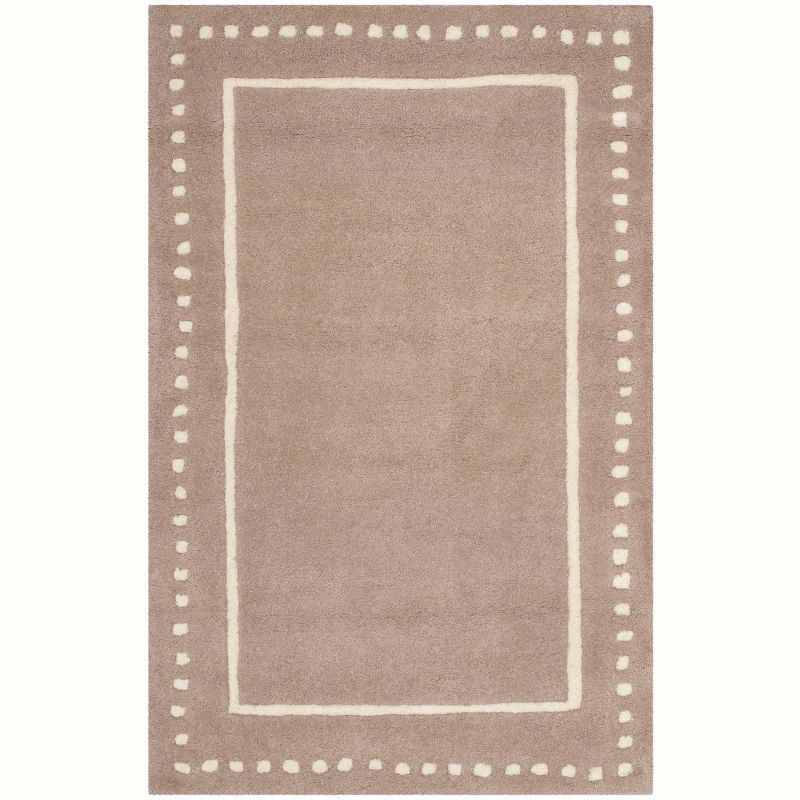 Beige and Ivory Hand-Tufted Wool Area Rug 2'6" x 4'