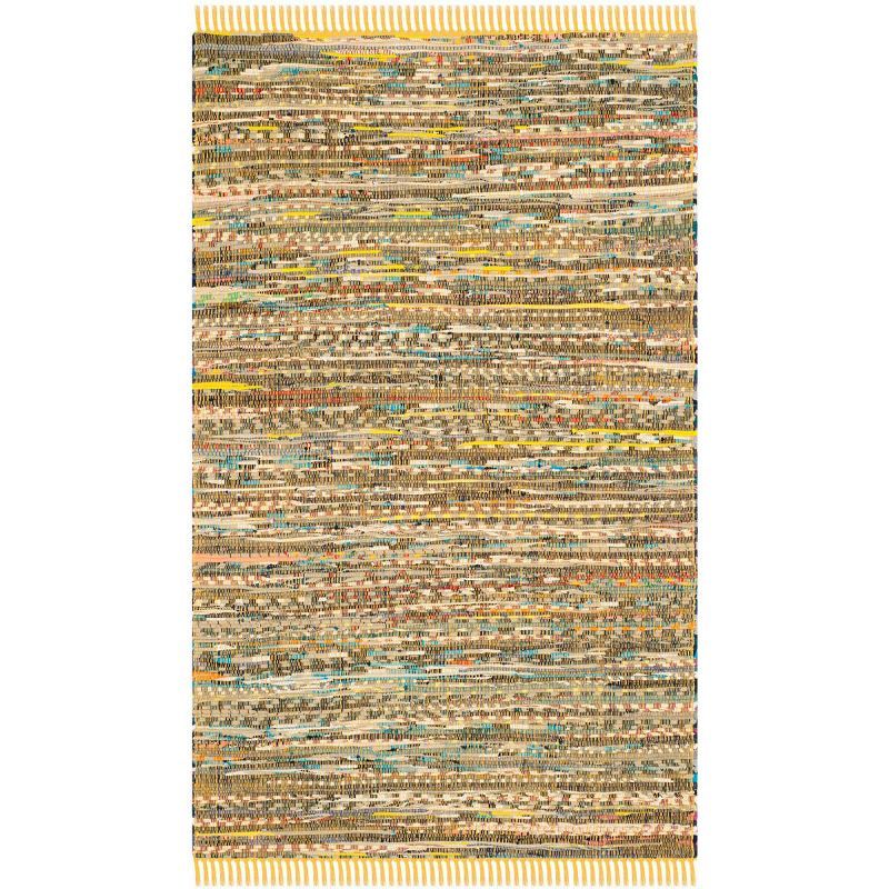 Handwoven Sunshine Whimsy Cotton Area Rug, Yellow/Multi, 3' x 5'