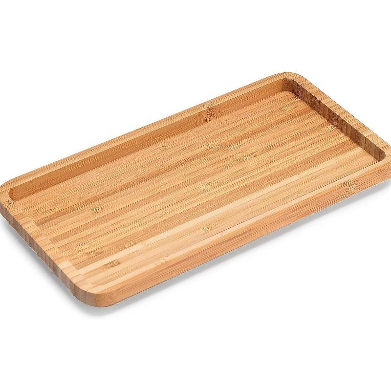 Natural Bamboo Rectangular Bathroom Vanity Tray