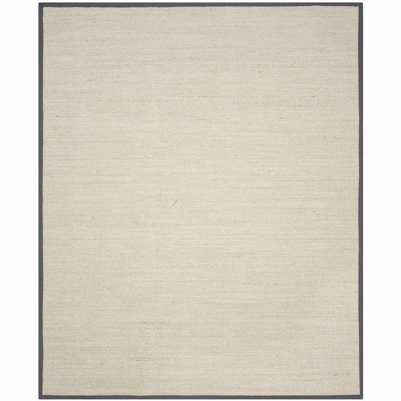 Handwoven Beige Natural Fiber 9' x 12' Rectangular Area Rug