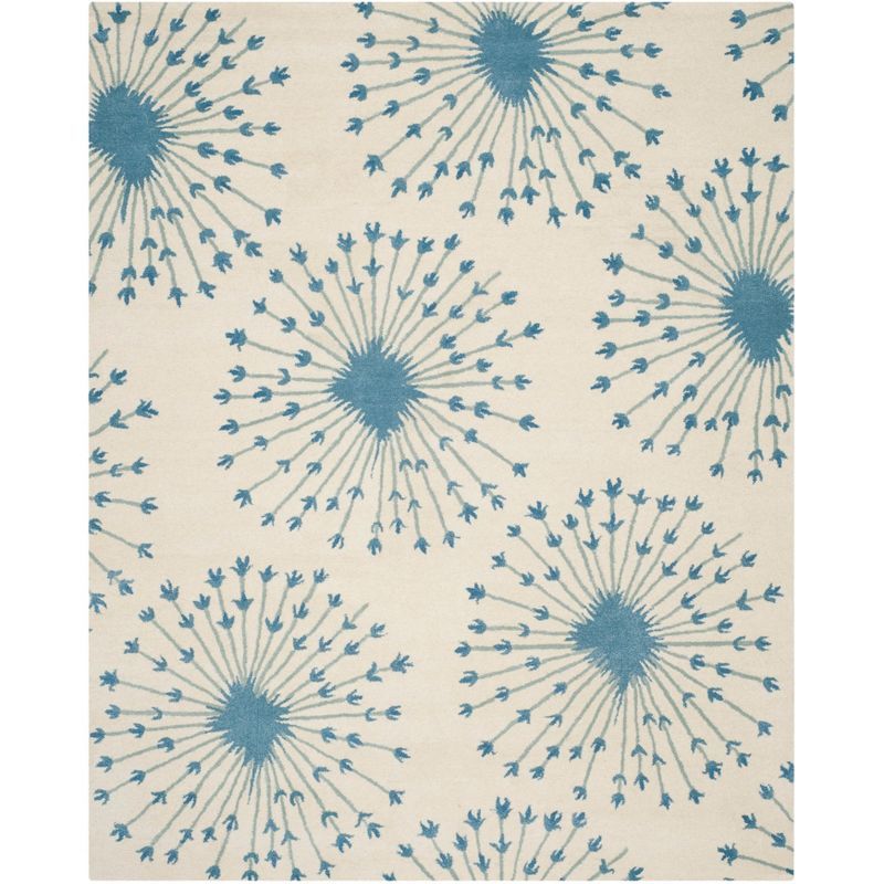 Bella Beige and Blue Hand-Tufted Wool 8' x 10' Area Rug