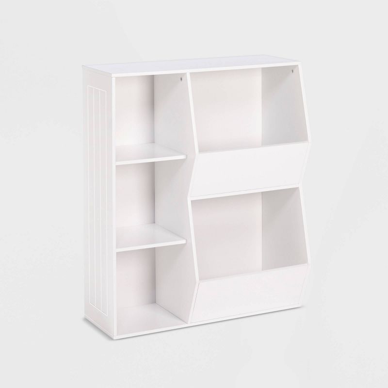 White Kids' Storage Box with 3 Cubbies and 2 Bins