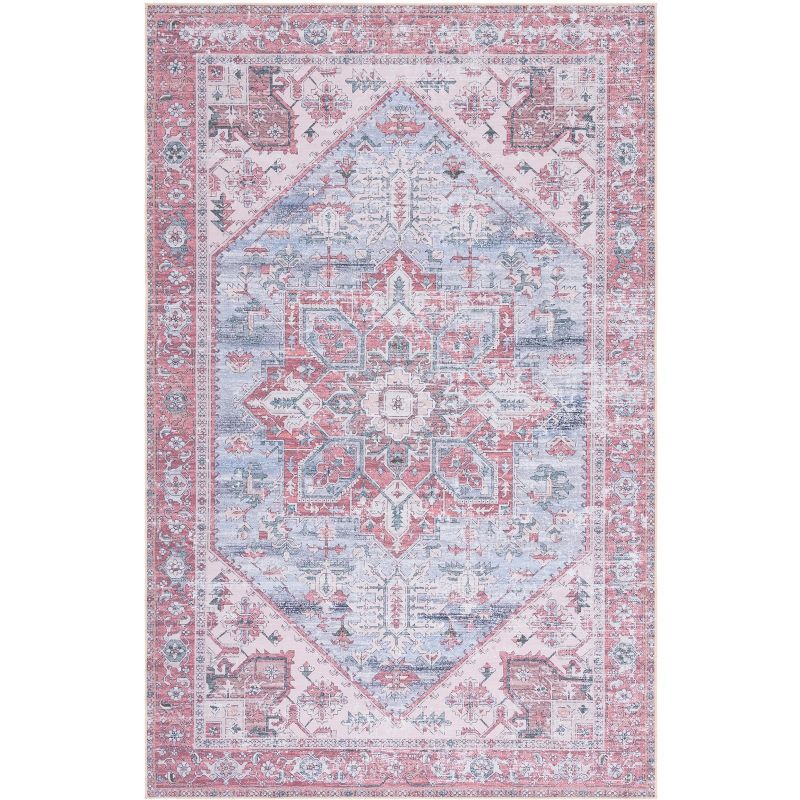 Tucson Blue Synthetic 8' x 10' Hand-Knotted Easy Care Area Rug