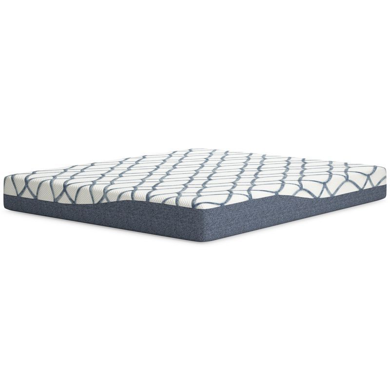 California King Blue and White Adjustable Memory Foam Mattress