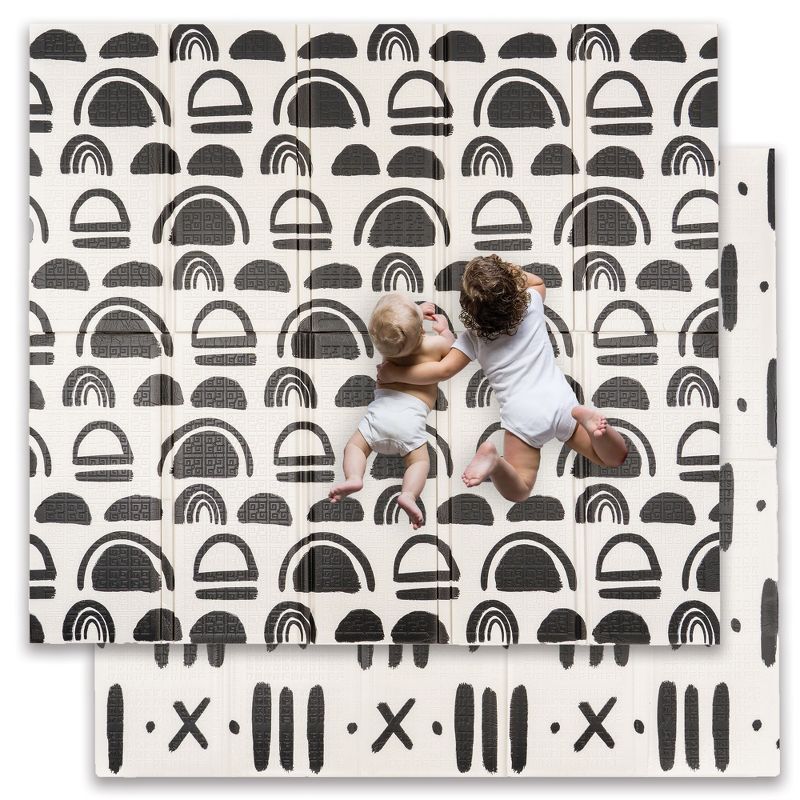 Extra Large Black and White Foldable Foam Play Mat