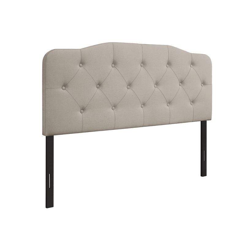 Angela Warm Grey Upholstered Tufted Queen Headboard