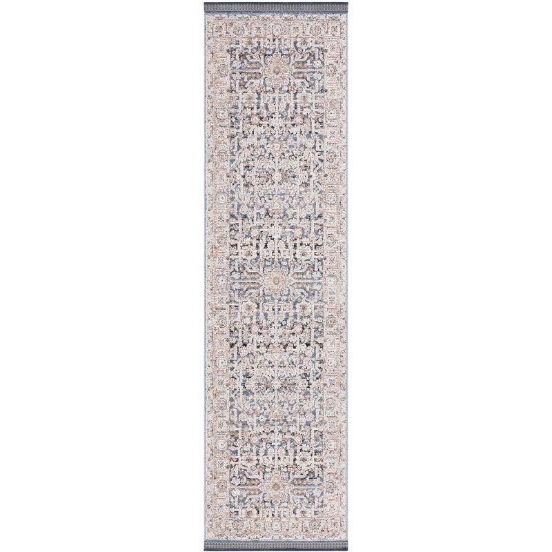Vivaldi Elegance 2'2" x 8' Runner Blue/Ivory Synthetic Oriental Rug