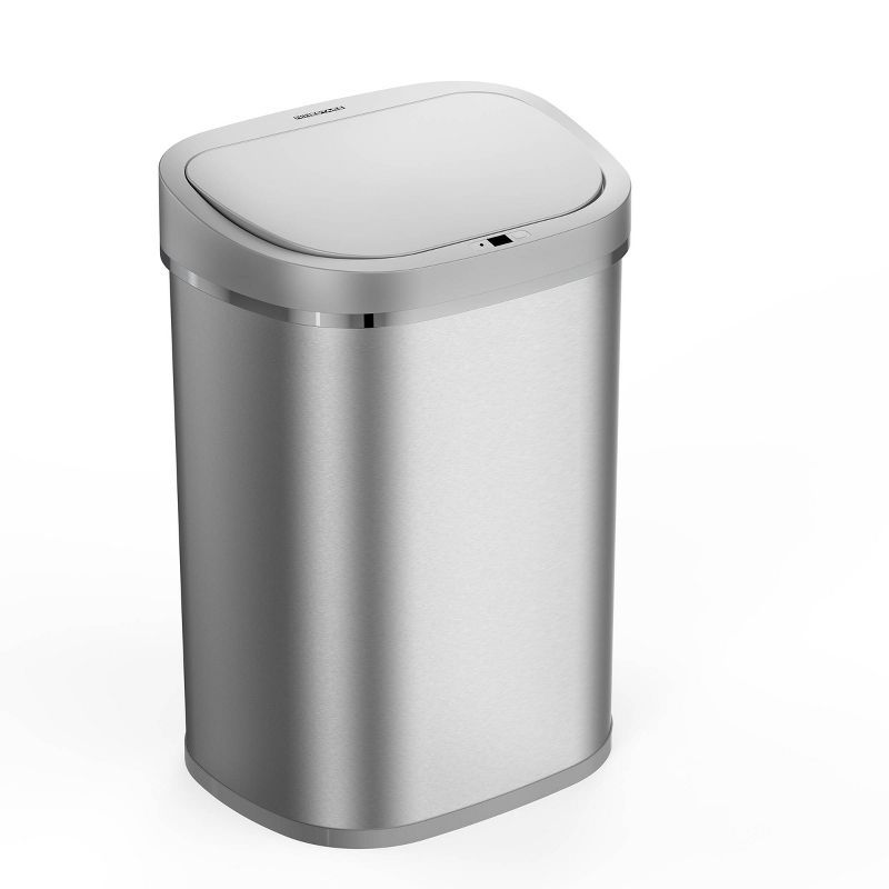 21-Gallon Silver Stainless Steel Touchless Motion Sensor Trash Can