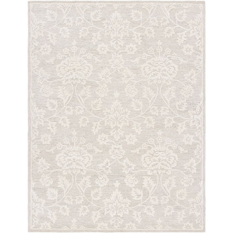 Ivory Hand-Tufted Wool and Viscose 8' x 10' Area Rug