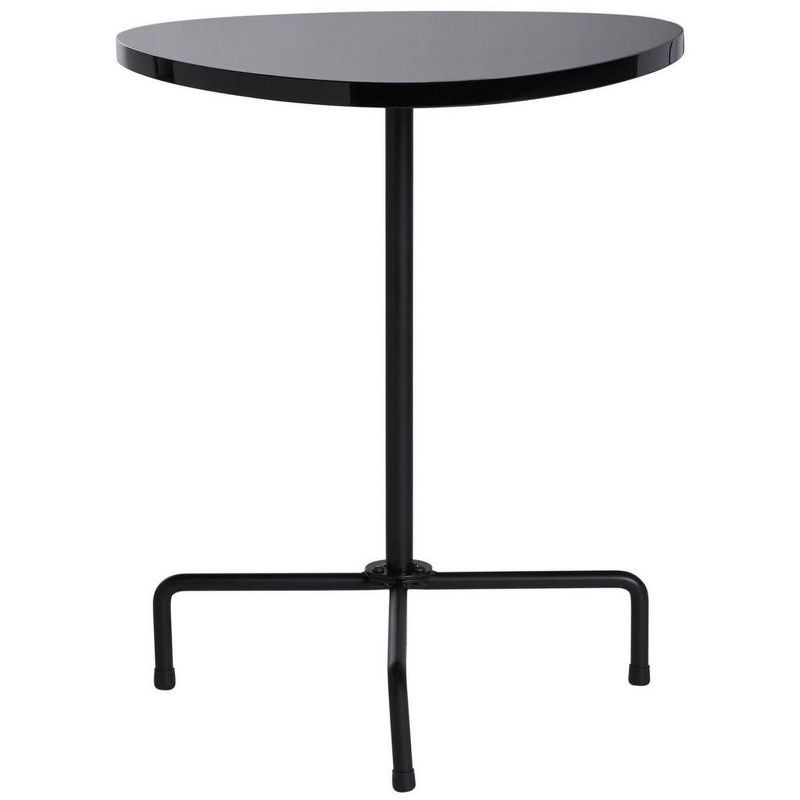 Berlin 21" Black Lacquer Wood and Metal Tripod Side Table