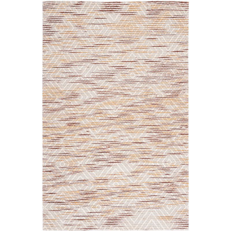 Ivory Geometric 6' x 9' Handmade Wool Blend Area Rug