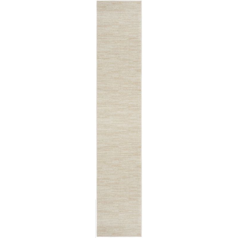 Ivory Beige Synthetic Runner Rug with Easy Care