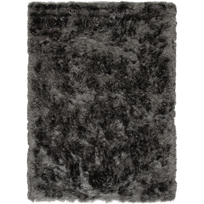 Titanium Tufted Synthetic 4' x 6' Handmade Shag Rug