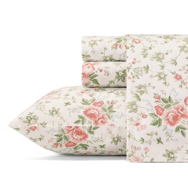 Lilian Blue Floral Cotton Queen Sheet Set