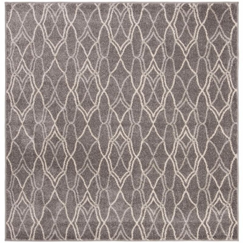 Amherst 5' x 5' Square Gray Geometric Synthetic Rug