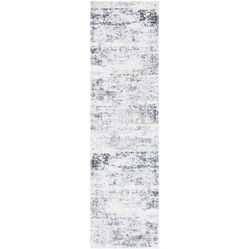 Amelia Ivory and Grey Abstract Runner Rug, 2'2" x 12'