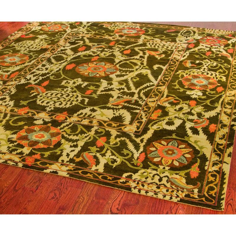 Oushak Multicolor Hand-Knotted Wool 8' x 10' Area Rug