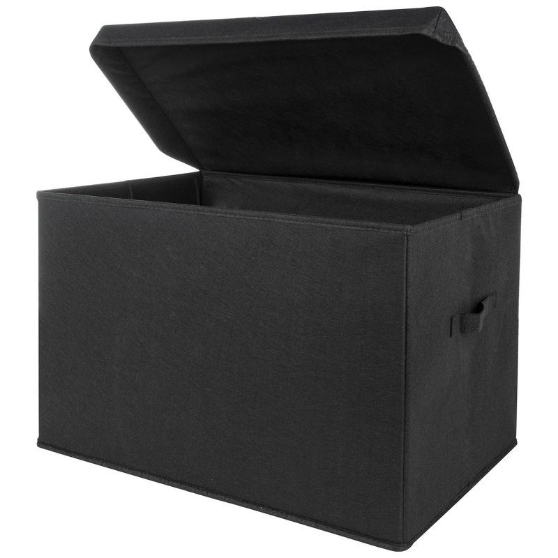 Black Felt Collapsible Toy Storage Chest with Handles