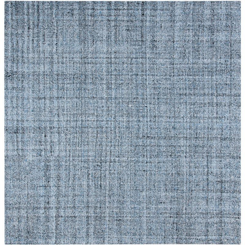 Elysian Abstract Blue & Black Hand-Tufted Wool Blend 6' x 6' Square Rug