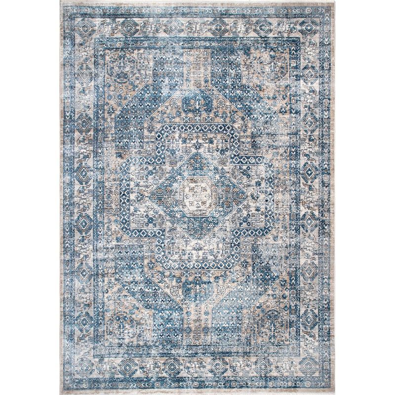 Westlyn Blue Medallion 4' x 6' Synthetic Area Rug