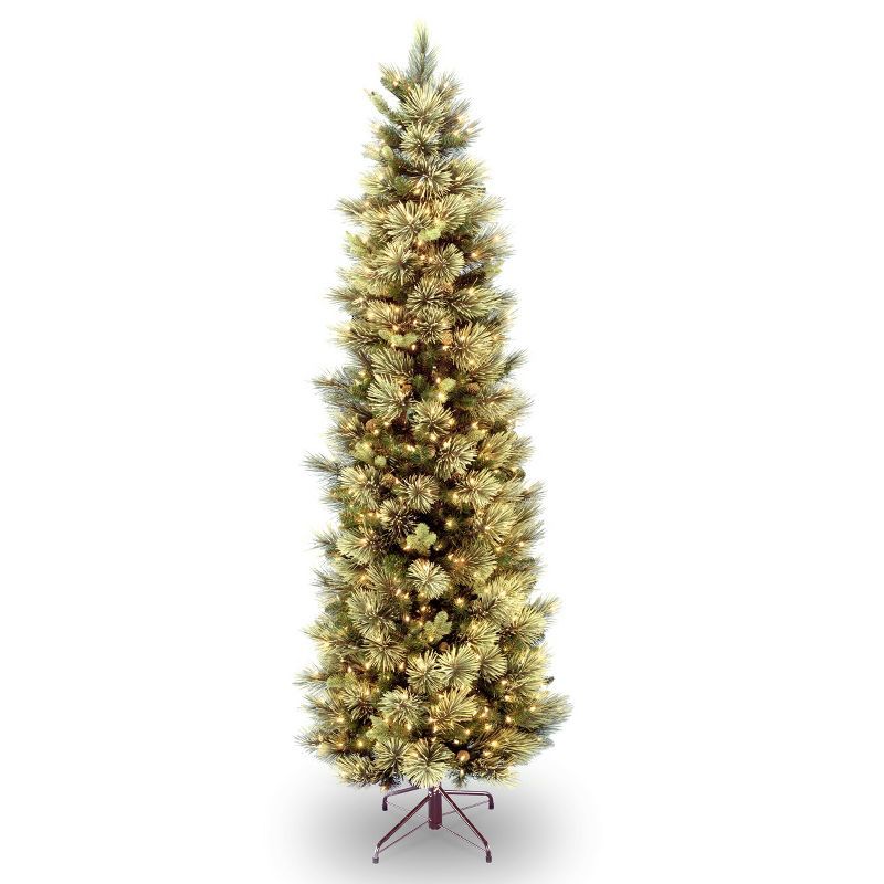 Slim 7' Green Pine Christmas Tree with Clear Lights