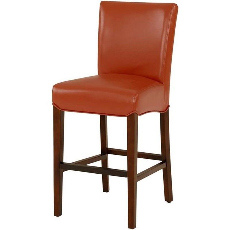Adjustable Pumpkin Leather Saddle Style Counter Stool