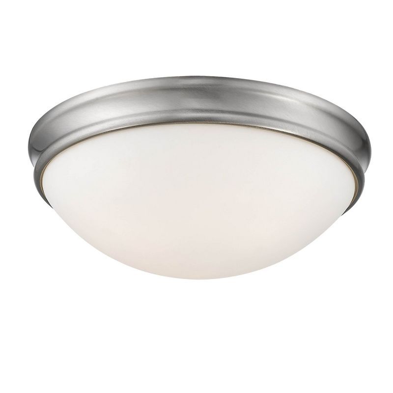 14" Brushed Nickel Glass Flushmount Ceiling Light