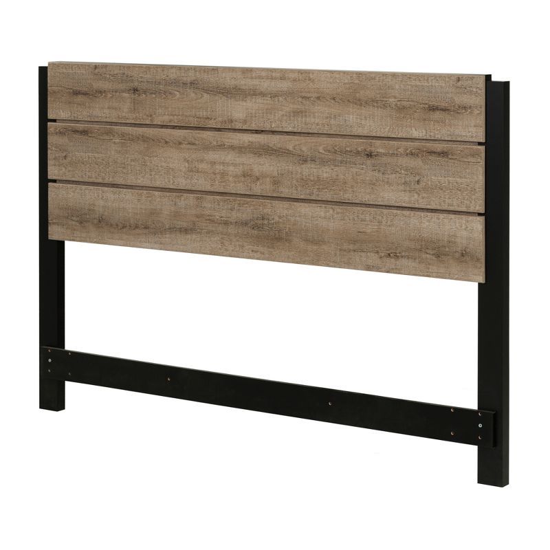 Weathered Oak Full/Queen Headboard with Black Accents