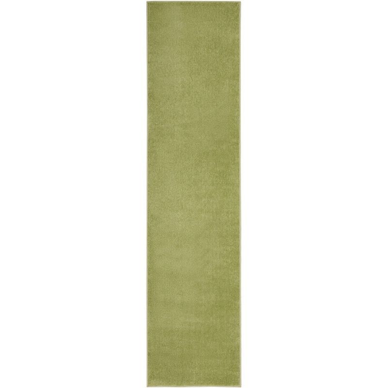 Green Synthetic Flat Woven Reversible Runner Rug 2'2" x 12'