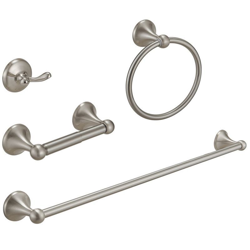 Brushed Nickel 4-Piece Stainless Steel Bathroom Hardware Set