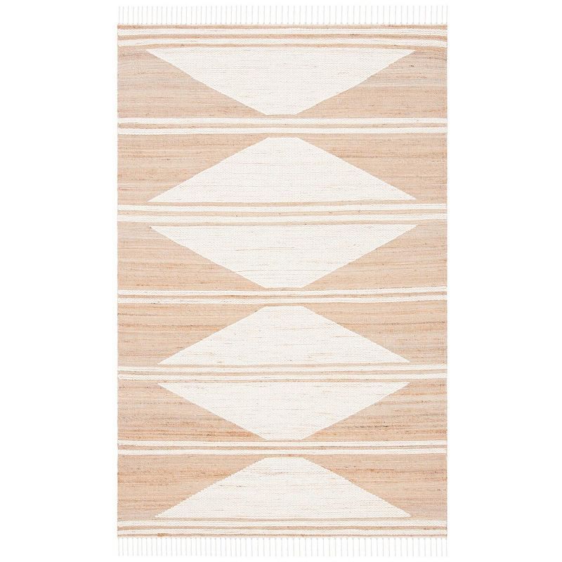 Natural Ivory Handmade Wool Flat Woven 3' x 5' Area Rug