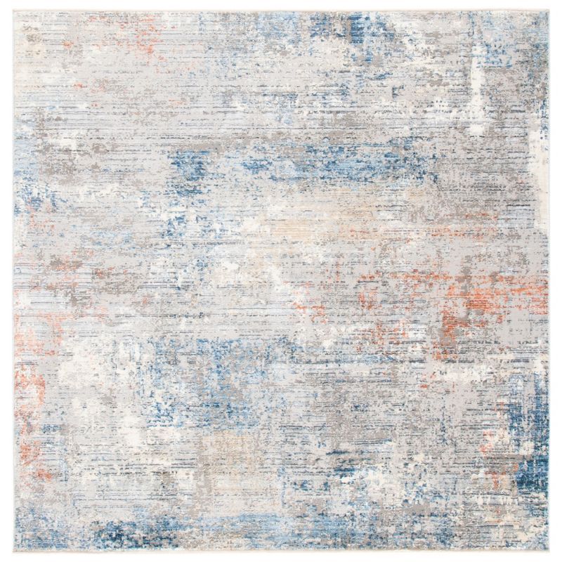 Elysian Gray Square Hand-Knotted Wool & Viscose Rug - 6'7"