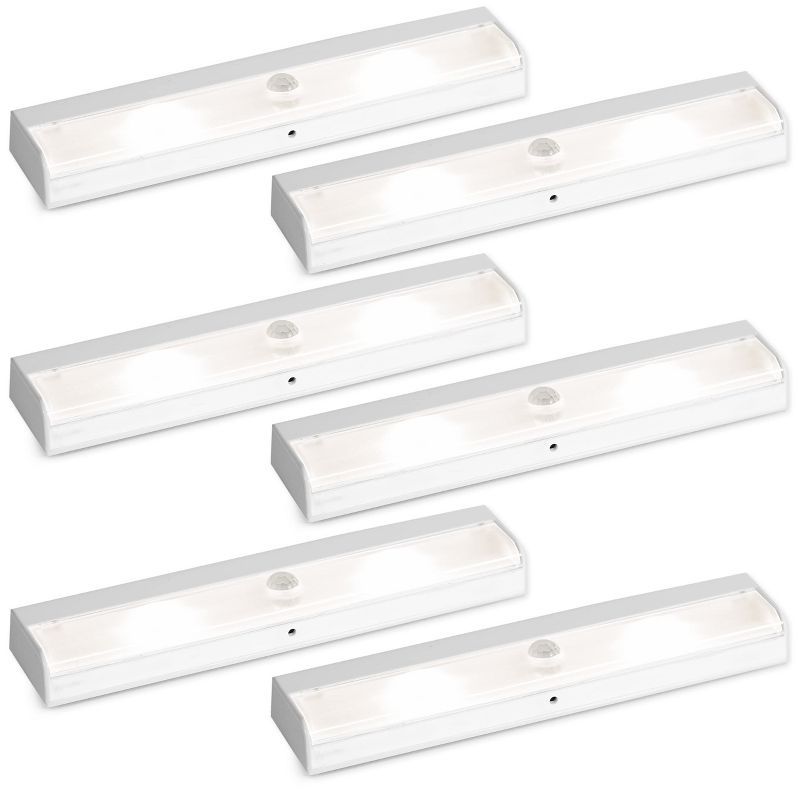 Brilliant Evolution Wireless LED Motion Sensor Stair Lights 6-Pack, White