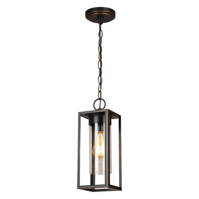 Walker Hill 15" Vintage-Style Outdoor Pendant in Oil Rubbed Bronze with Clear Glass