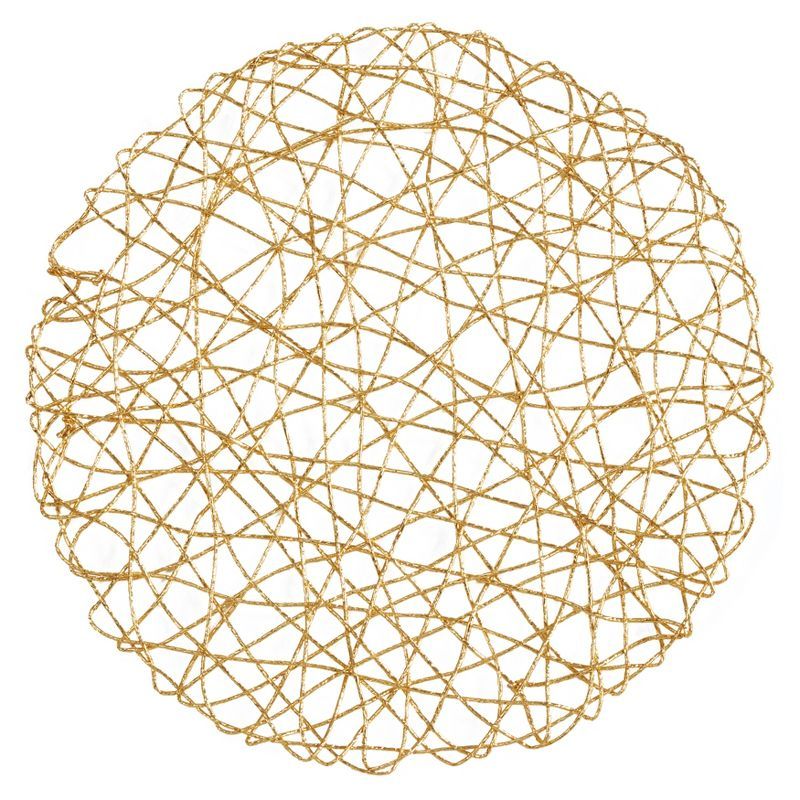 Gold Wire Nest Design Round Placemats, Set of 4