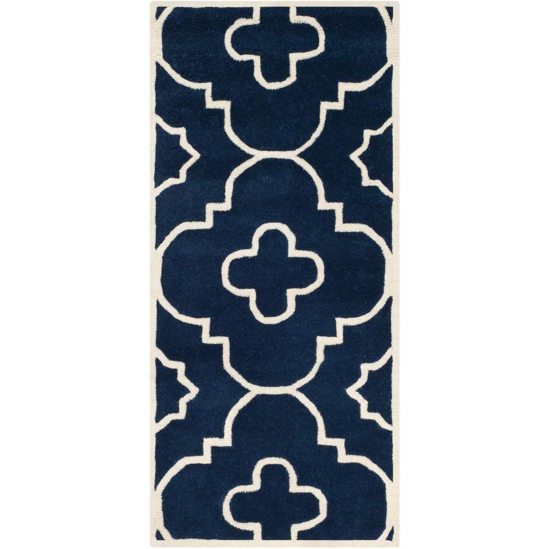 Elegant Off-White Hand-Tufted Wool Rectangular Rug