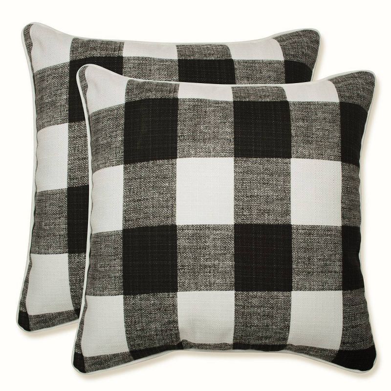 Anderson Matte Black Buffalo Check 16.5" Throw Pillow Set