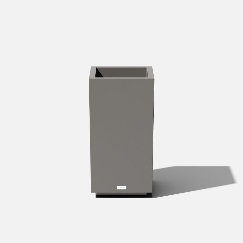 Gray Short 26" Recycled Plastic Outdoor Pedestal Planter