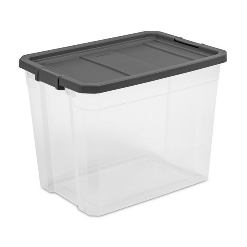 Sterilite 108 Quart Clear Plastic Stacker Storage Containers with Latching Lid