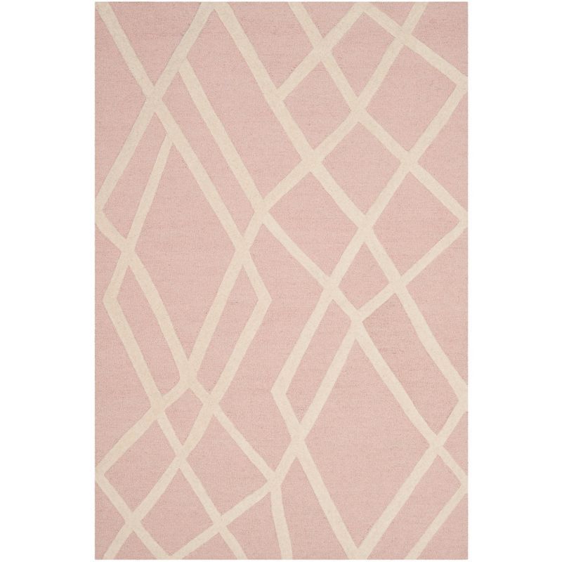 Pink and Ivory Hand-Tufted Wool Kids Area Rug 4' x 6'