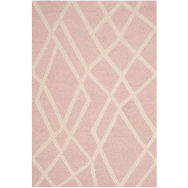 Pink and Ivory Hand-Tufted Wool Kids Area Rug 4' x 6'