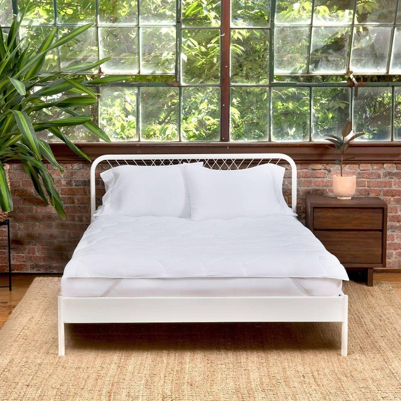 White Full Eucalyptus Down Alternative Mattress Protector