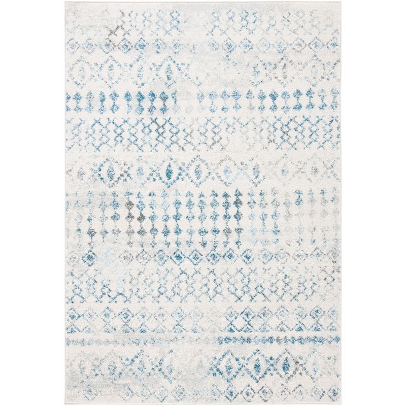 Hand-Knotted Ivory & Turquoise 8' x 10' Reversible Area Rug