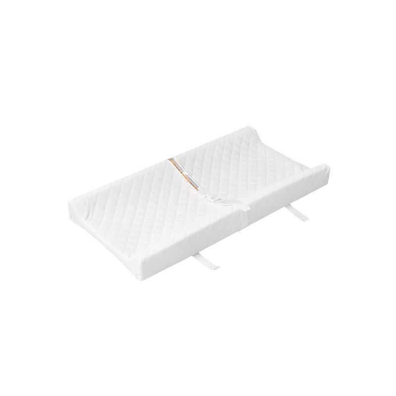 White Cotton and Vinyl Contoured Baby Changing Pad