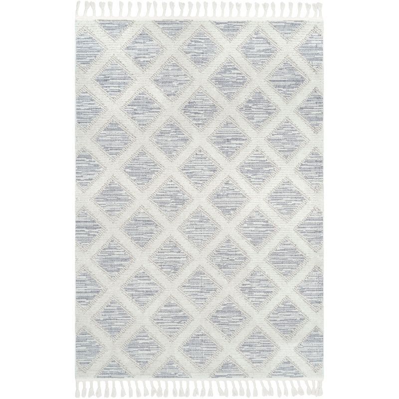 Ivory Trellis Shag 10' x 14' Reversible Synthetic Rug