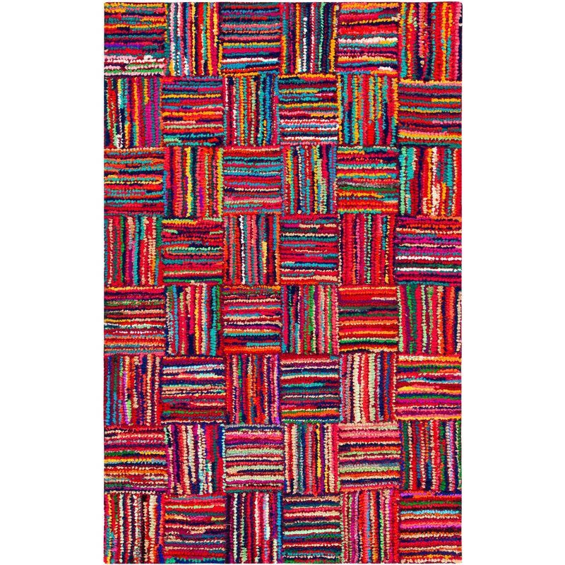 Handmade Multicolor Cotton and Wool 4' x 6' Tufted Area Rug