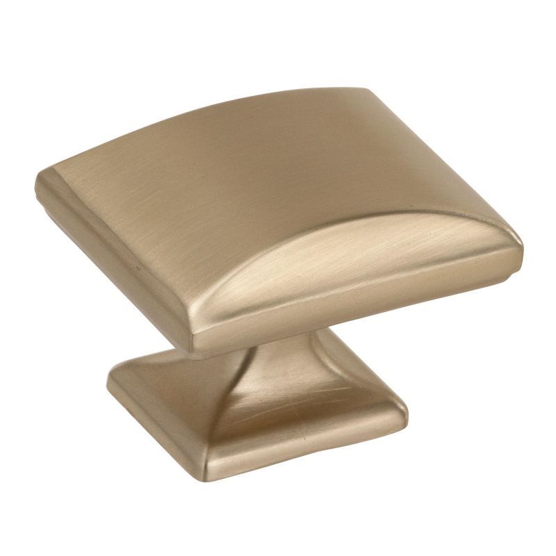 Golden Champagne Modern Rectangular Cabinet Knob with Mounting Hardware